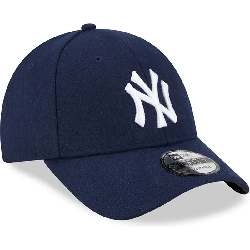 lippikset-kaareva-laivastonsininen-saadettava-nauha-9forty-essential-melton-wool-new-york-yankees-mlb-new-era