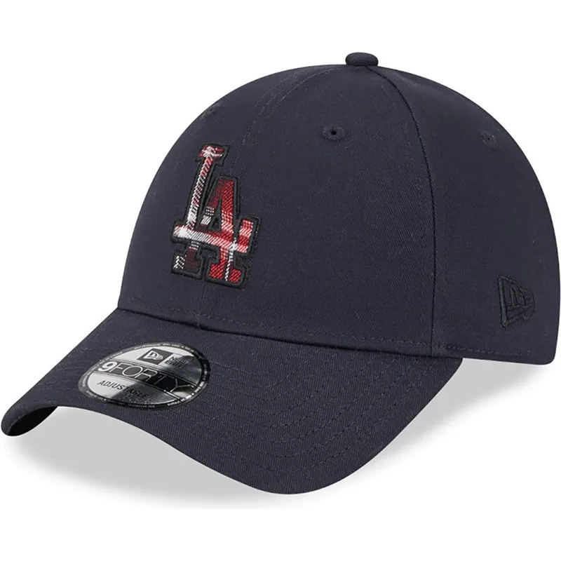 lippikset-kaareva-laivastonsininen-saadettava-nauha-9forty-check-infill-los-angeles-dodgers-mlb-new-era