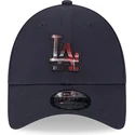 lippikset-kaareva-laivastonsininen-saadettava-nauha-9forty-check-infill-los-angeles-dodgers-mlb-new-era
