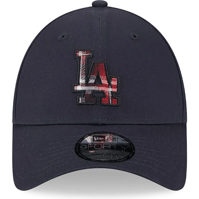 lippikset-kaareva-laivastonsininen-saadettava-nauha-9forty-check-infill-los-angeles-dodgers-mlb-new-era
