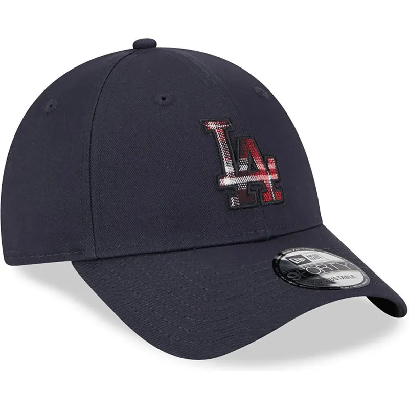 lippikset-kaareva-laivastonsininen-saadettava-nauha-9forty-check-infill-los-angeles-dodgers-mlb-new-era