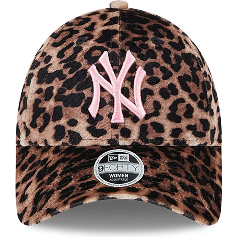 lippikset-kaareva-leopardi-saadettava-nauha-rosa-9forty-velour-new-york-yankees-mlb-new-era