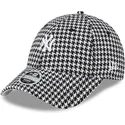 lippikset-kaareva-musta-saadettava-nauha-9forty-houndstooth-new-york-yankees-mlb-new-era