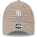 lippikset-kaareva-ruskea-saadettava-nauha-9forty-houndstooth-new-york-yankees-mlb-new-era