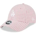 lippikset-kaareva-vaaleanpunainen-saadettava-nauha-9forty-houndstooth-los-angeles-dodgers-mlb-new-era