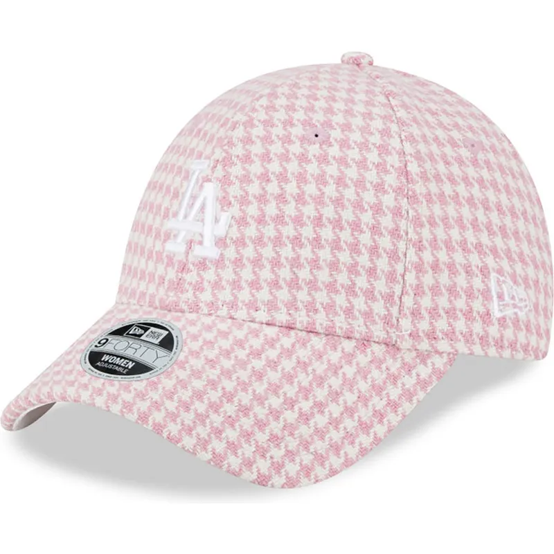 lippikset-kaareva-vaaleanpunainen-saadettava-nauha-9forty-houndstooth-los-angeles-dodgers-mlb-new-era