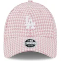 lippikset-kaareva-vaaleanpunainen-saadettava-nauha-9forty-houndstooth-los-angeles-dodgers-mlb-new-era