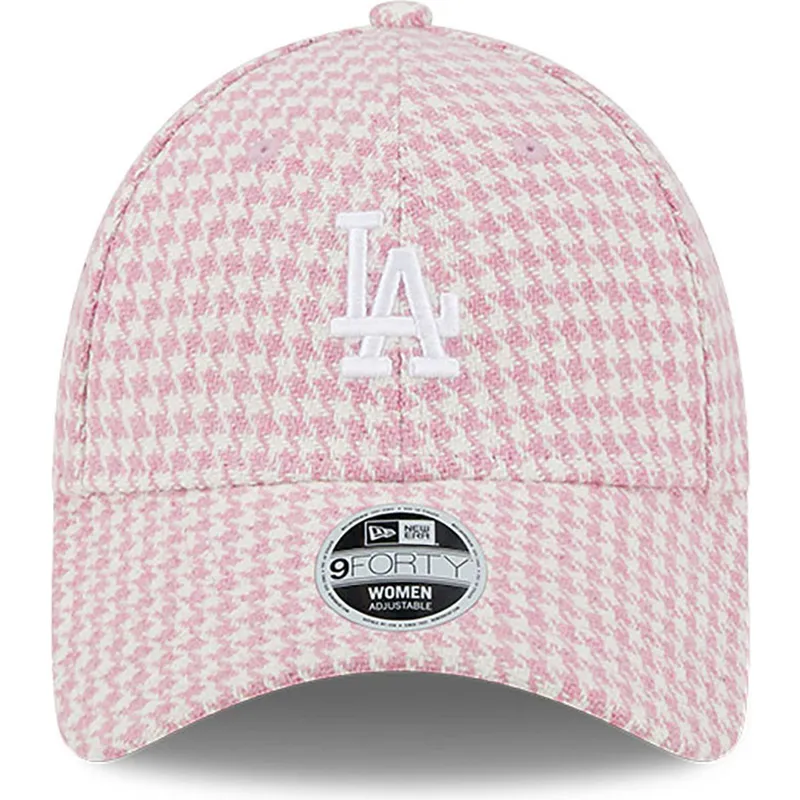 lippikset-kaareva-vaaleanpunainen-saadettava-nauha-9forty-houndstooth-los-angeles-dodgers-mlb-new-era