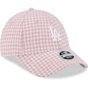 lippikset-kaareva-vaaleanpunainen-saadettava-nauha-9forty-houndstooth-los-angeles-dodgers-mlb-new-era