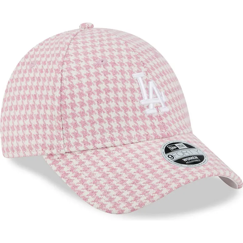lippikset-kaareva-vaaleanpunainen-saadettava-nauha-9forty-houndstooth-los-angeles-dodgers-mlb-new-era