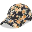 lippikset-kaareva-laivastonsininen-saadettava-nauha-9forty-floral-cord-new-york-yankees-mlb-new-era