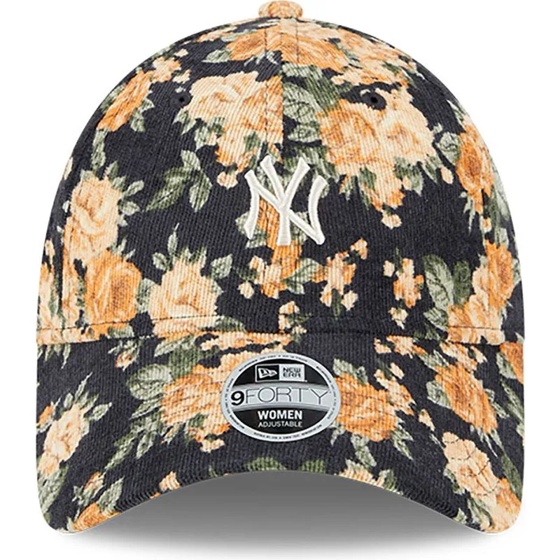 lippikset-kaareva-laivastonsininen-saadettava-nauha-9forty-floral-cord-new-york-yankees-mlb-new-era