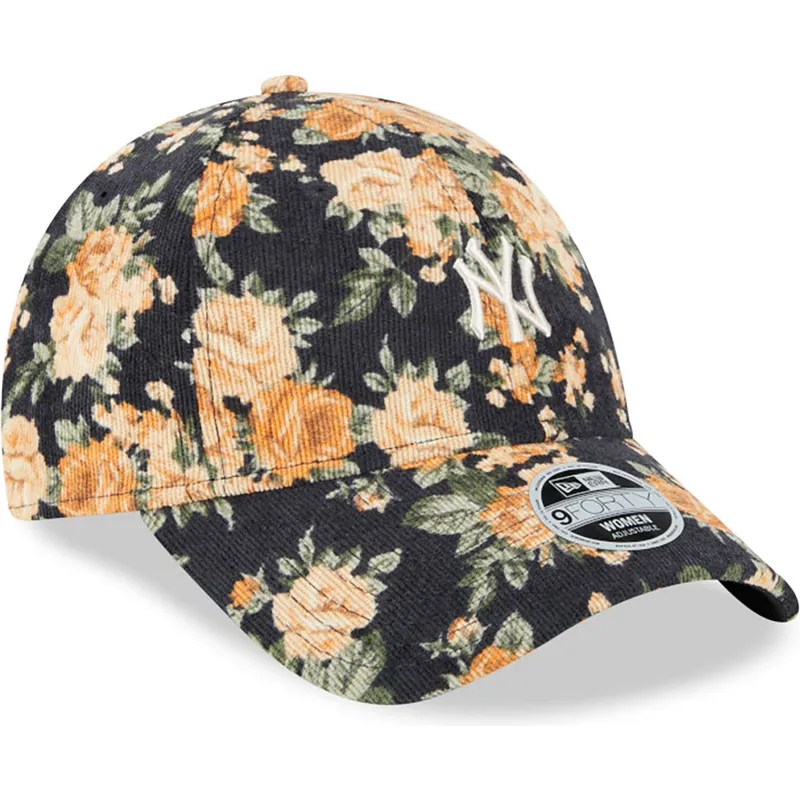 lippikset-kaareva-laivastonsininen-saadettava-nauha-9forty-floral-cord-new-york-yankees-mlb-new-era