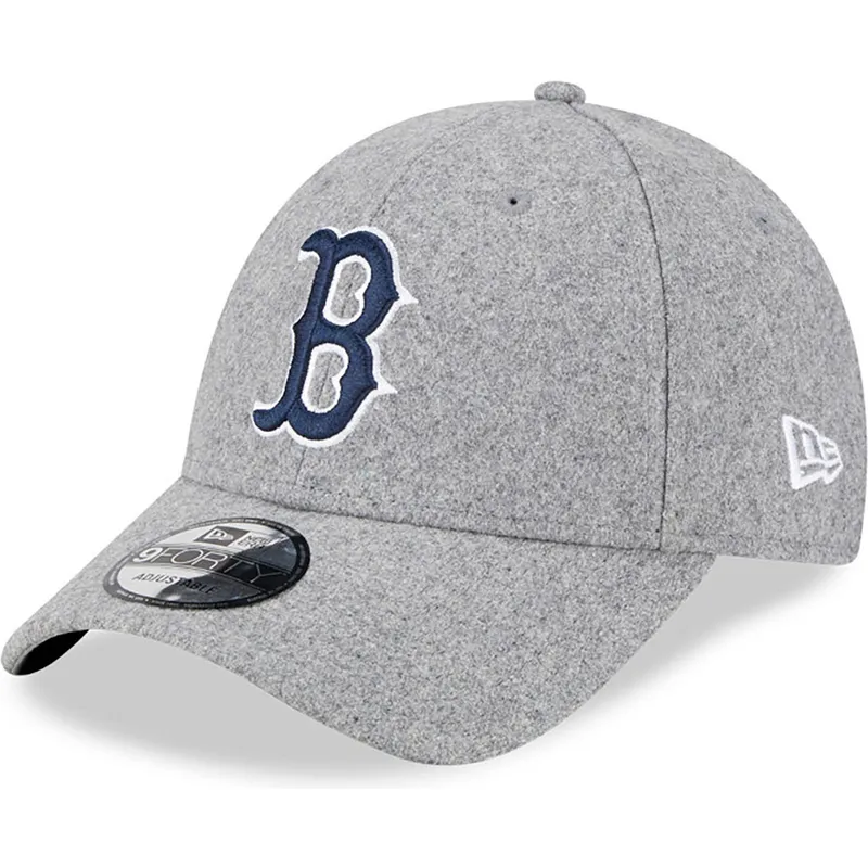 lippikset-kaareva-harmaa-saadettava-nauha-9forty-essential-melton-wool-boston-red-sox-mlb-new-era