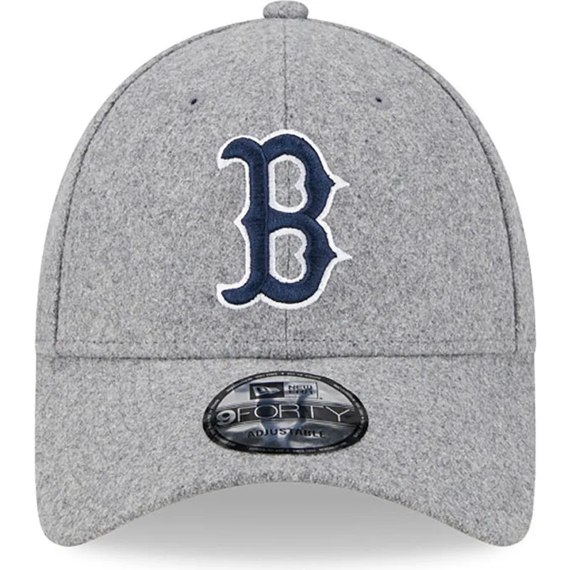 lippikset-kaareva-harmaa-saadettava-nauha-9forty-essential-melton-wool-boston-red-sox-mlb-new-era