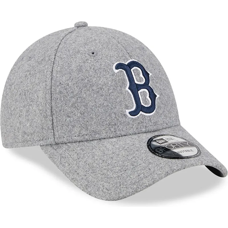 lippikset-kaareva-harmaa-saadettava-nauha-9forty-essential-melton-wool-boston-red-sox-mlb-new-era
