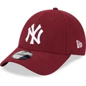 lippikset-kaareva-punainen-saadettava-nauha-9forty-essential-melton-wool-new-york-yankees-mlb-new-era