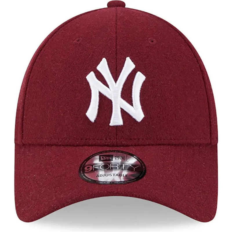 lippikset-kaareva-punainen-saadettava-nauha-9forty-essential-melton-wool-new-york-yankees-mlb-new-era