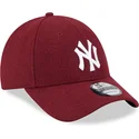 lippikset-kaareva-punainen-saadettava-nauha-9forty-essential-melton-wool-new-york-yankees-mlb-new-era