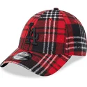lippikset-kaareva-punainen-saadettava-nauha-9forty-check-los-angeles-dodgers-mlb-new-era