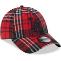 lippikset-kaareva-punainen-saadettava-nauha-9forty-check-los-angeles-dodgers-mlb-new-era
