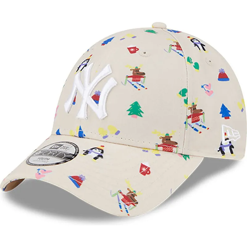 lippikset-kaareva-beige-saadettava-nauha-lapsille-9forty-festive-new-york-yankees-mlb-new-era