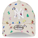 lippikset-kaareva-beige-saadettava-nauha-lapsille-9forty-festive-new-york-yankees-mlb-new-era