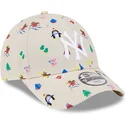 lippikset-kaareva-beige-saadettava-nauha-lapsille-9forty-festive-new-york-yankees-mlb-new-era
