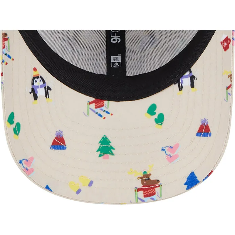 lippikset-kaareva-beige-saadettava-nauha-lapsille-9forty-festive-new-york-yankees-mlb-new-era