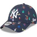 lippikset-kaareva-laivastonsininen-saadettava-nauha-lapsille-9forty-festive-new-york-yankees-mlb-new-era