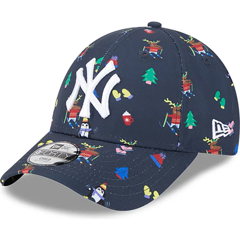 lippikset-kaareva-laivastonsininen-saadettava-nauha-lapsille-9forty-festive-new-york-yankees-mlb-new-era