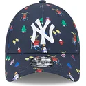 lippikset-kaareva-laivastonsininen-saadettava-nauha-lapsille-9forty-festive-new-york-yankees-mlb-new-era