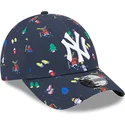 lippikset-kaareva-laivastonsininen-saadettava-nauha-lapsille-9forty-festive-new-york-yankees-mlb-new-era