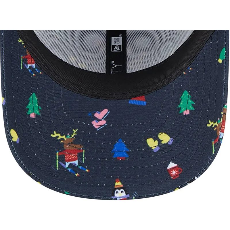 lippikset-kaareva-laivastonsininen-saadettava-nauha-lapsille-9forty-festive-new-york-yankees-mlb-new-era