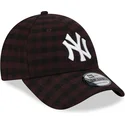 lippikset-kaareva-ruskea-saadettava-nauha-9forty-flannel-new-york-yankees-mlb-new-era