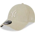 cap-kaareva-beige-adjustable-strap-9forty-wide-cord-new-york-yankees-mlb-new-era
