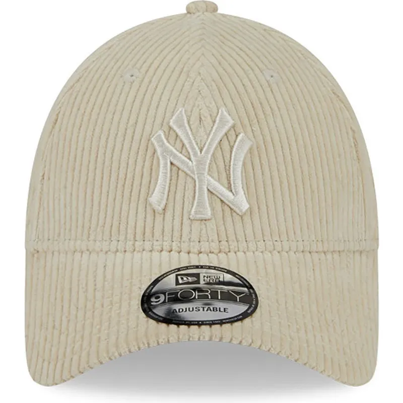 cap-kaareva-beige-adjustable-strap-9forty-wide-cord-new-york-yankees-mlb-new-era cap-kaareva-beige-adjustable-strap-9forty-wide-cord-new-york-yankees-mlb-new-era