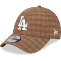 lippikset-kaareva-ruskea-saadettava-nauha-9forty-flannel-los-angeles-dodgers-mlb-new-era