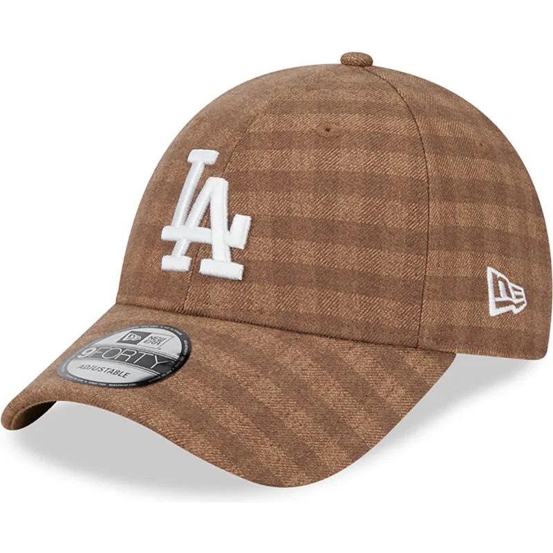 lippikset-kaareva-ruskea-saadettava-nauha-9forty-flannel-los-angeles-dodgers-mlb-new-era