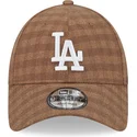lippikset-kaareva-ruskea-saadettava-nauha-9forty-flannel-los-angeles-dodgers-mlb-new-era