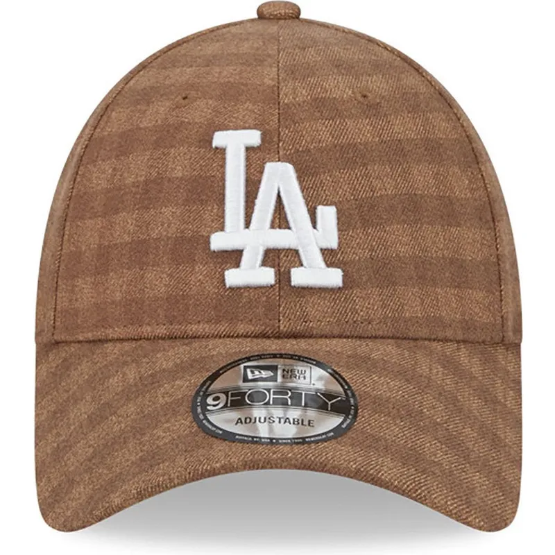 lippikset-kaareva-ruskea-saadettava-nauha-9forty-flannel-los-angeles-dodgers-mlb-new-era