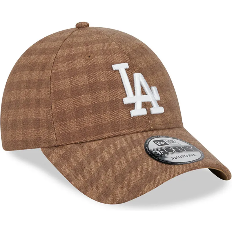 lippikset-kaareva-ruskea-saadettava-nauha-9forty-flannel-los-angeles-dodgers-mlb-new-era