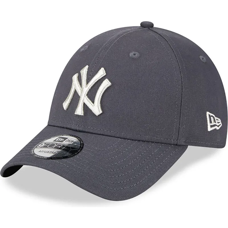 lippikset-kaareva-harmaa-saadettava-nauha-9forty-metallic-new-york-yankees-mlb-new-era