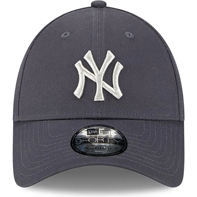 lippikset-kaareva-harmaa-saadettava-nauha-9forty-metallic-new-york-yankees-mlb-new-era
