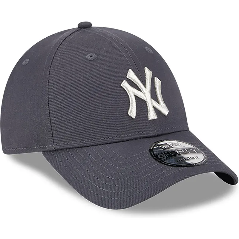 lippikset-kaareva-harmaa-saadettava-nauha-9forty-metallic-new-york-yankees-mlb-new-era