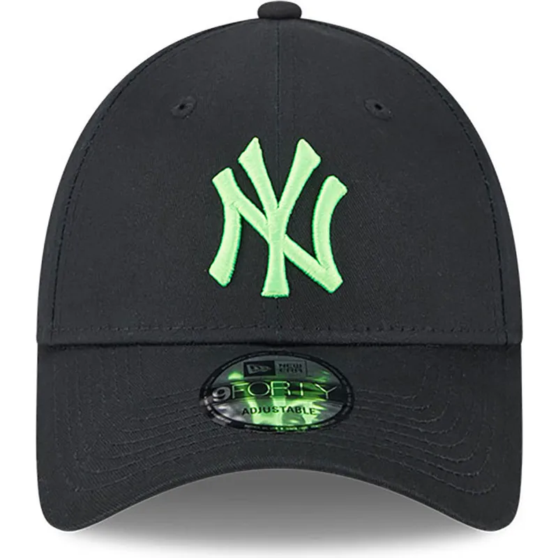 lippikset-kaareva-musta-saadettava-nauha-9forty-neon-new-york-yankees-mlb-new-era