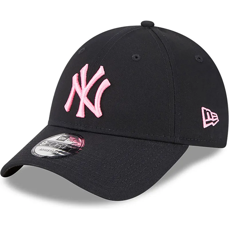 lippikset-kaareva-musta-saadettava-nauha-rosa-9forty-neon-new-york-yankees-mlb-new-era