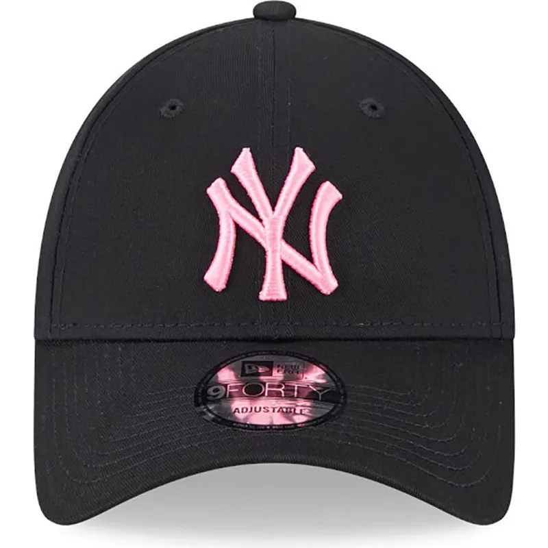 lippikset-kaareva-musta-saadettava-nauha-rosa-9forty-neon-new-york-yankees-mlb-new-era