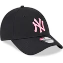 lippikset-kaareva-musta-saadettava-nauha-rosa-9forty-neon-new-york-yankees-mlb-new-era