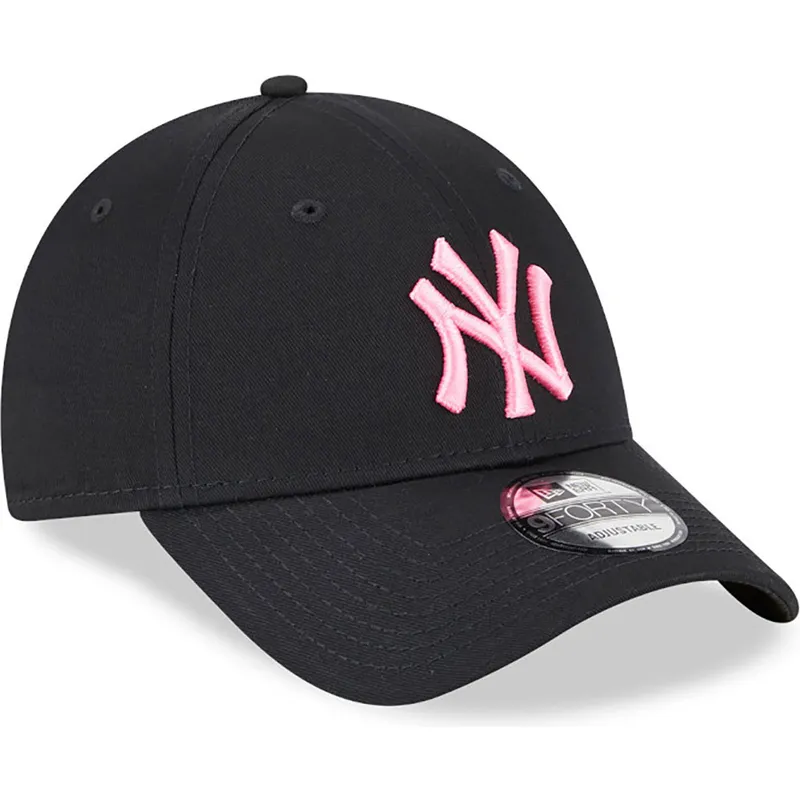 lippikset-kaareva-musta-saadettava-nauha-rosa-9forty-neon-new-york-yankees-mlb-new-era